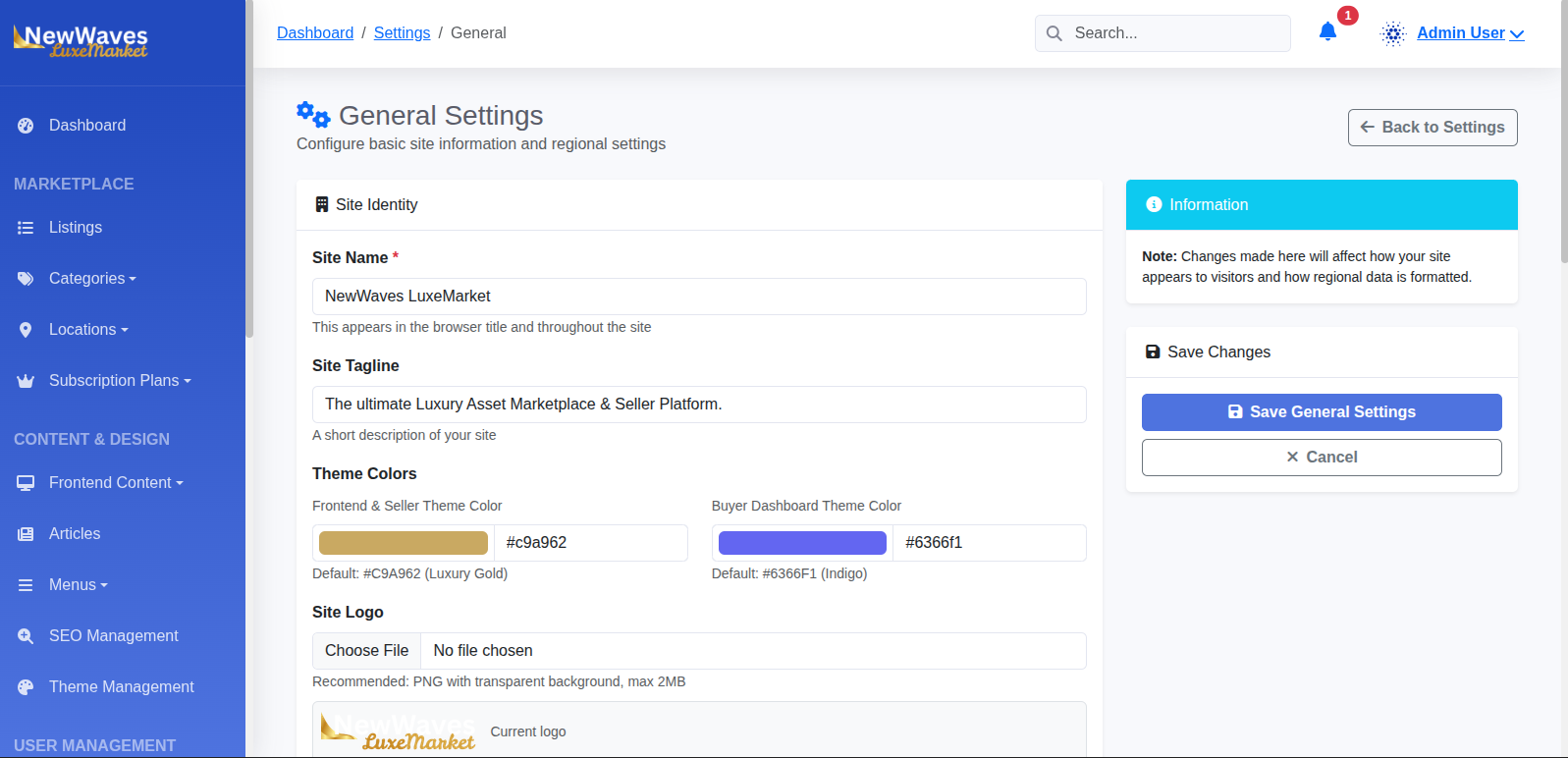 General Settings